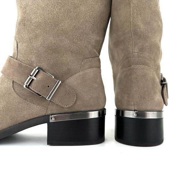 Vince Camuto Whyla Tan Moto Boot Size 9 Suede Block Heel Mid-Calf Bootie - Picture 15 of 15